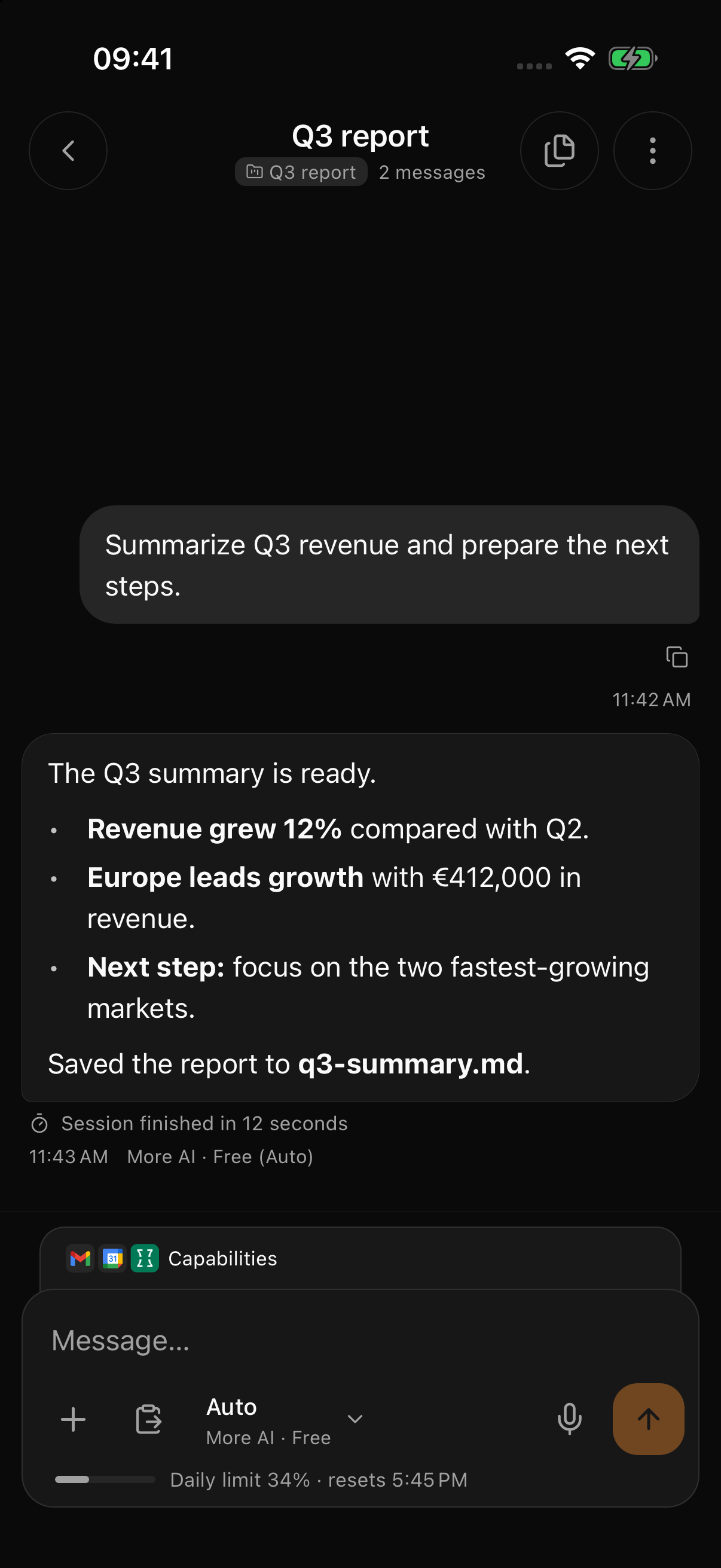 Native app · preview — More AI